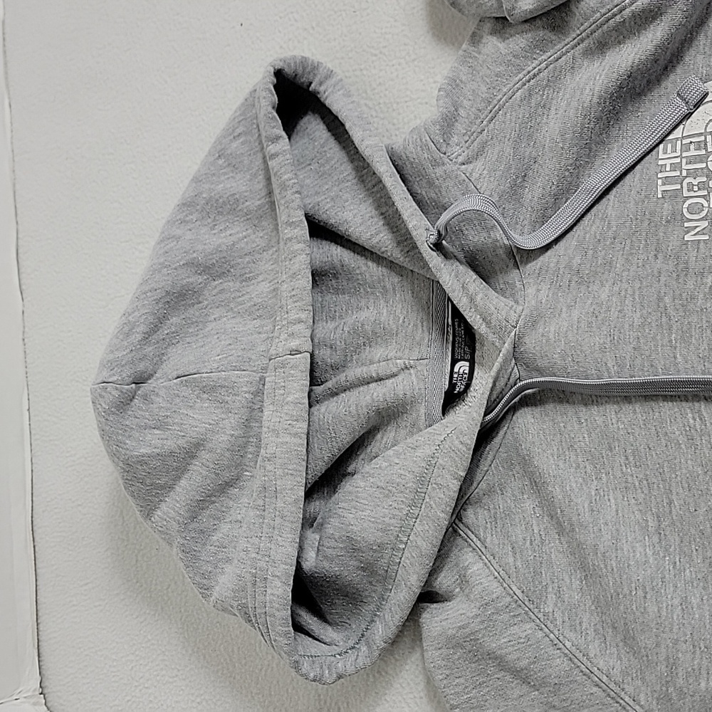The North Face Women's Gray White Hooded W/ Pocket Long Sleeve Sweatshirt, S - Picture 5 of 12